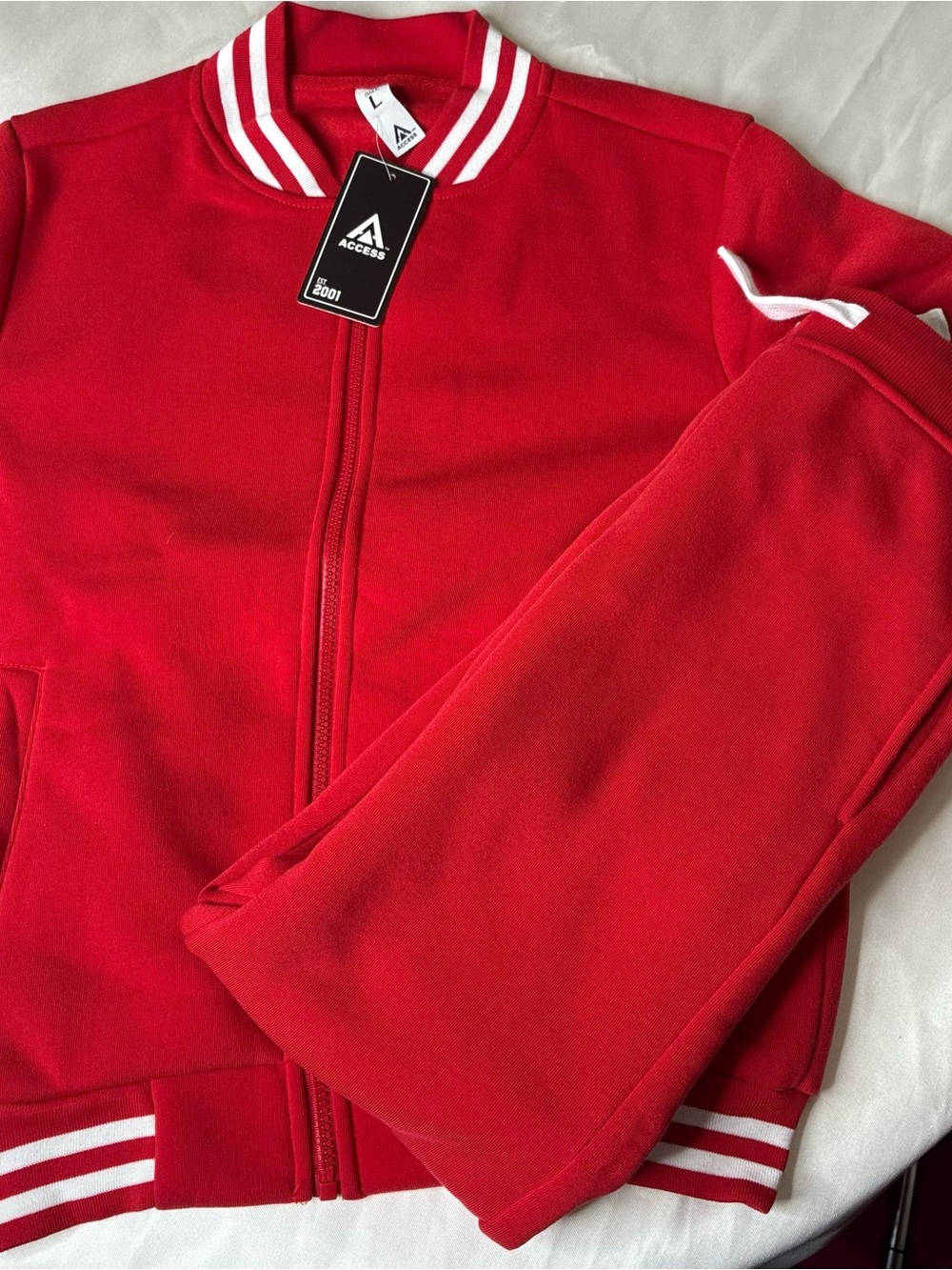 Kids Red Matching Track Jacket and Pants Set